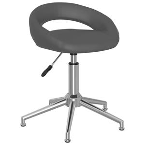 vidaXL Eetkamerstoelen draaibaar 2 st kunstleer grijs