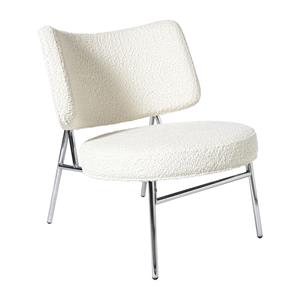 Xenos Eetkamerstoel Amber - wit/zilverkleurig - 71.5x63x70.5 cm