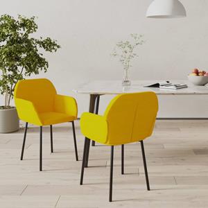 VidaXL Eetkamerstoelen 2 st fluweel geel