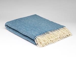 Mcnutt of Donegal plaid pure wool Heritage 145x200 Blu Sky