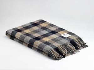 Mcnutt of Donegal plaid pure wool Home 145x200 Mustard Navy block