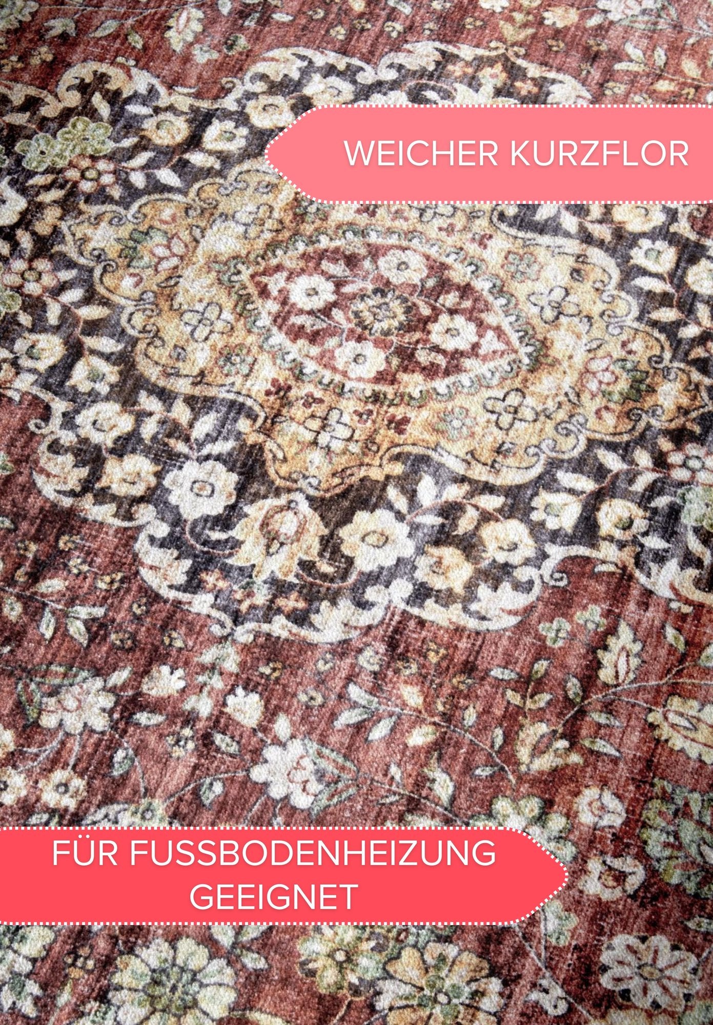 Hanse Home  Freundin Home Collection Asya Shortpile Rug Aurora Red Blue - 120x160 cm