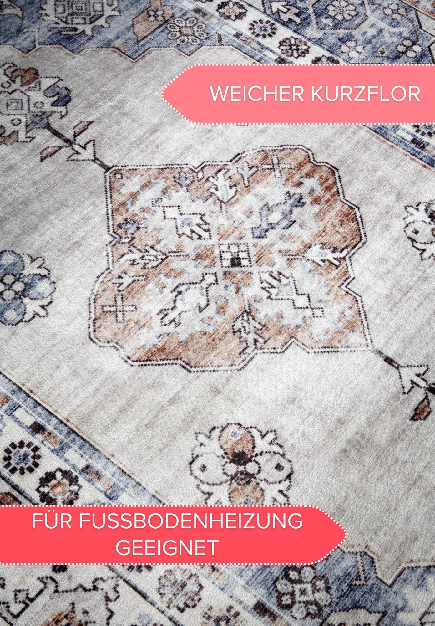 Hanse Home  Freundin Home Collection Asya Shortpile Rug Meridiem Blue Copper - 200x290 cm