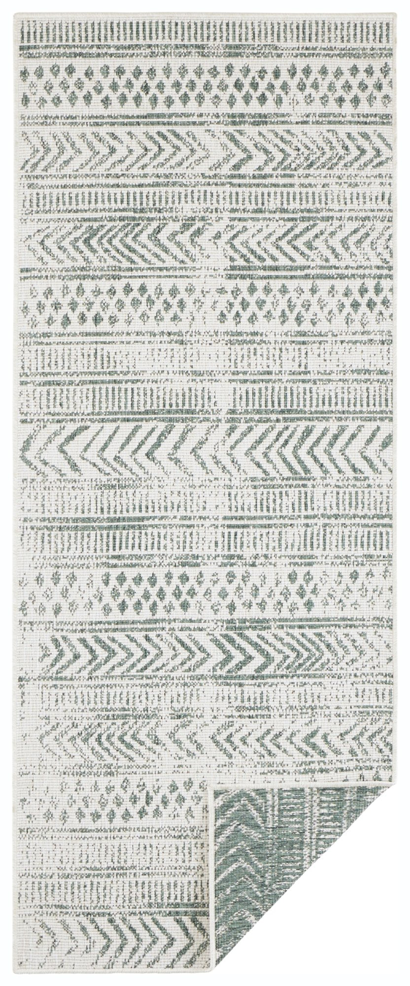 Hanse Home  Reversible carpet Biri green cream - 80x150 cm