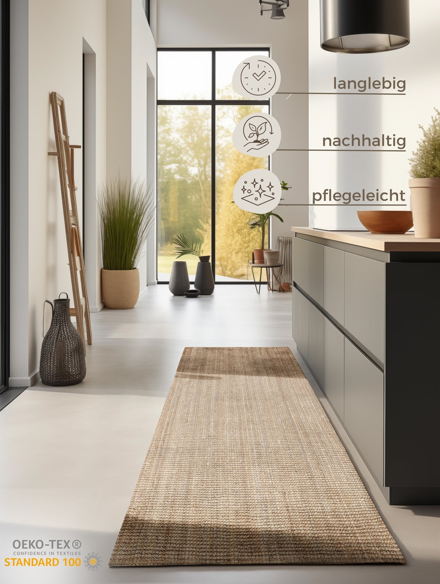 Hanse Home  Bouclé Jute Rug Jaipur Natural Golden - 80x150 cm