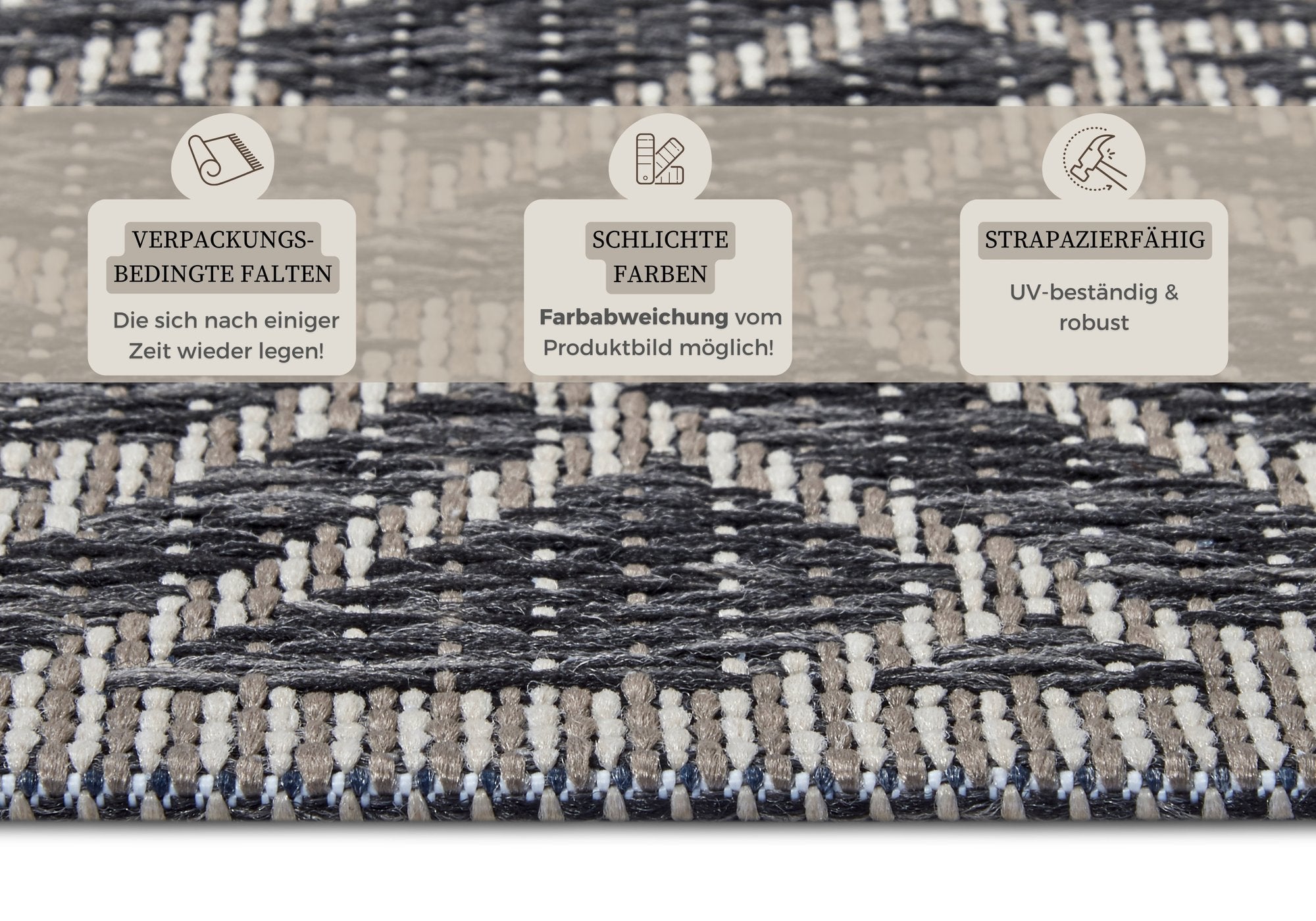 Hanse Home  Clyde In- and Outdoor Carpet Eru Grey Beige - 76x150 cm