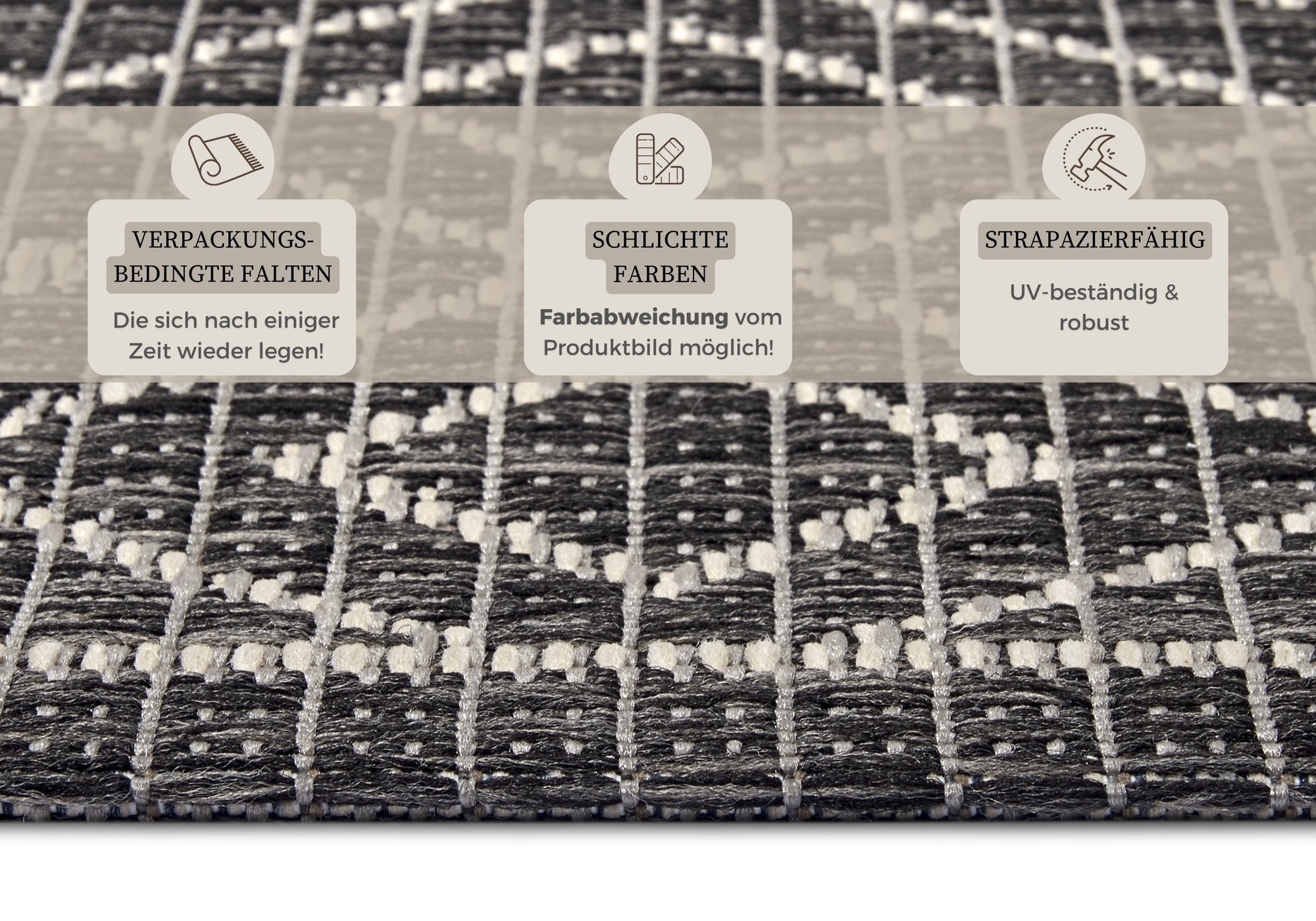 Hanse Home  Clyde In- and Outdoor Carpet Lahal Grey Beige - 76x150 cm