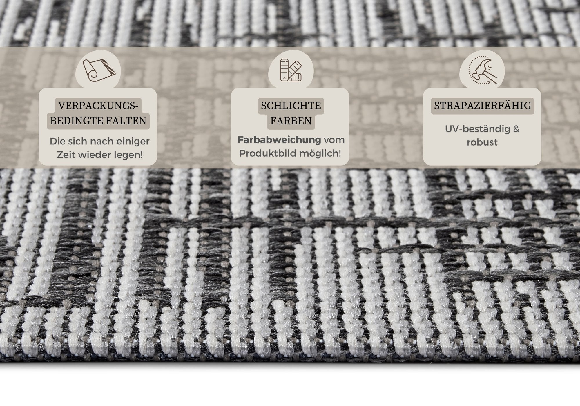 Hanse Home  Clyde In- and Outdoor Carpet Telu Beige Grey - 63x120 cm