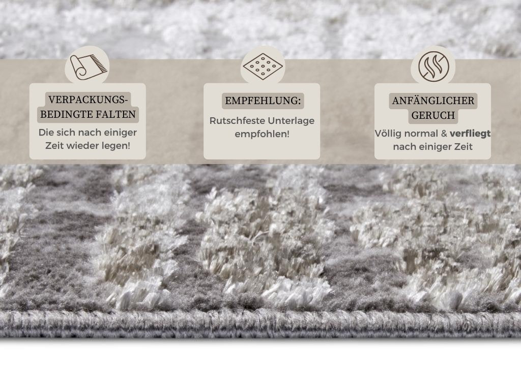 Hanse Home  Shine Design Carpet Abstract Cream Grey - 57x90 cm