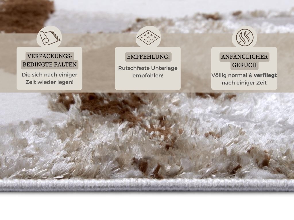Hanse Home  Shine Design Carpet Floral White Brown - 67x120 cm