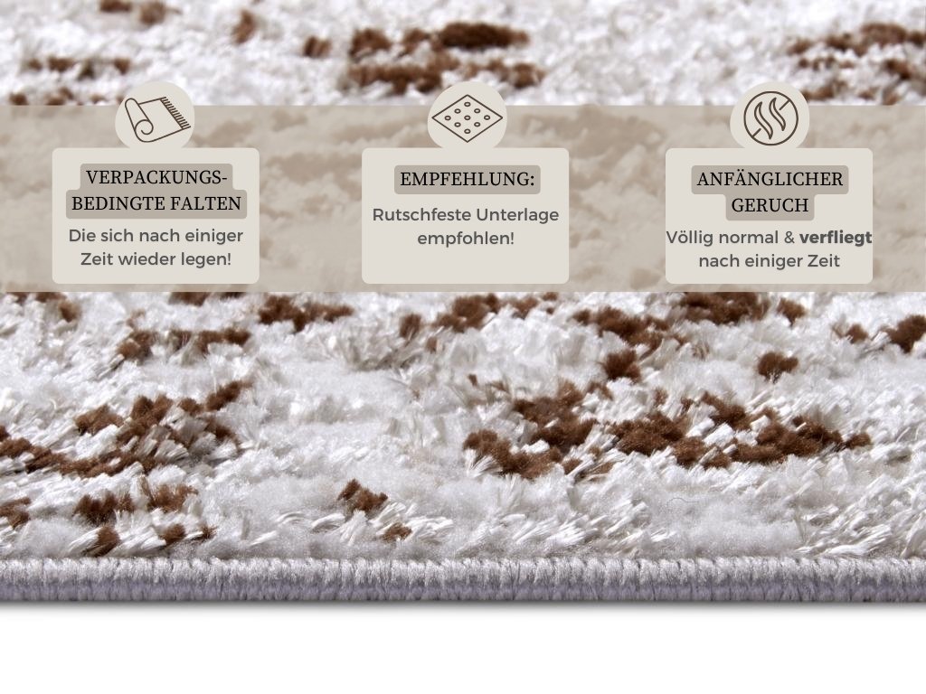 Hanse Home  Shine Design Carpet Retro Cream Brown - 67x120 cm