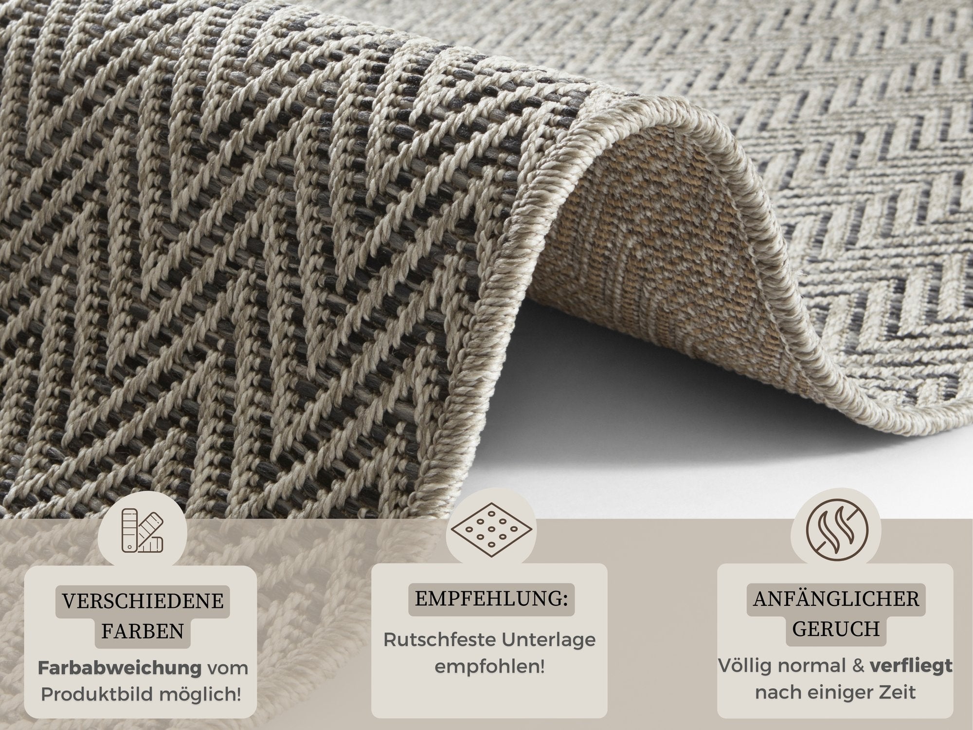 Hanse Home  Flatwoven Runner for In & Outdoor Nature 500 in Sisal-Look - 80x150 cm