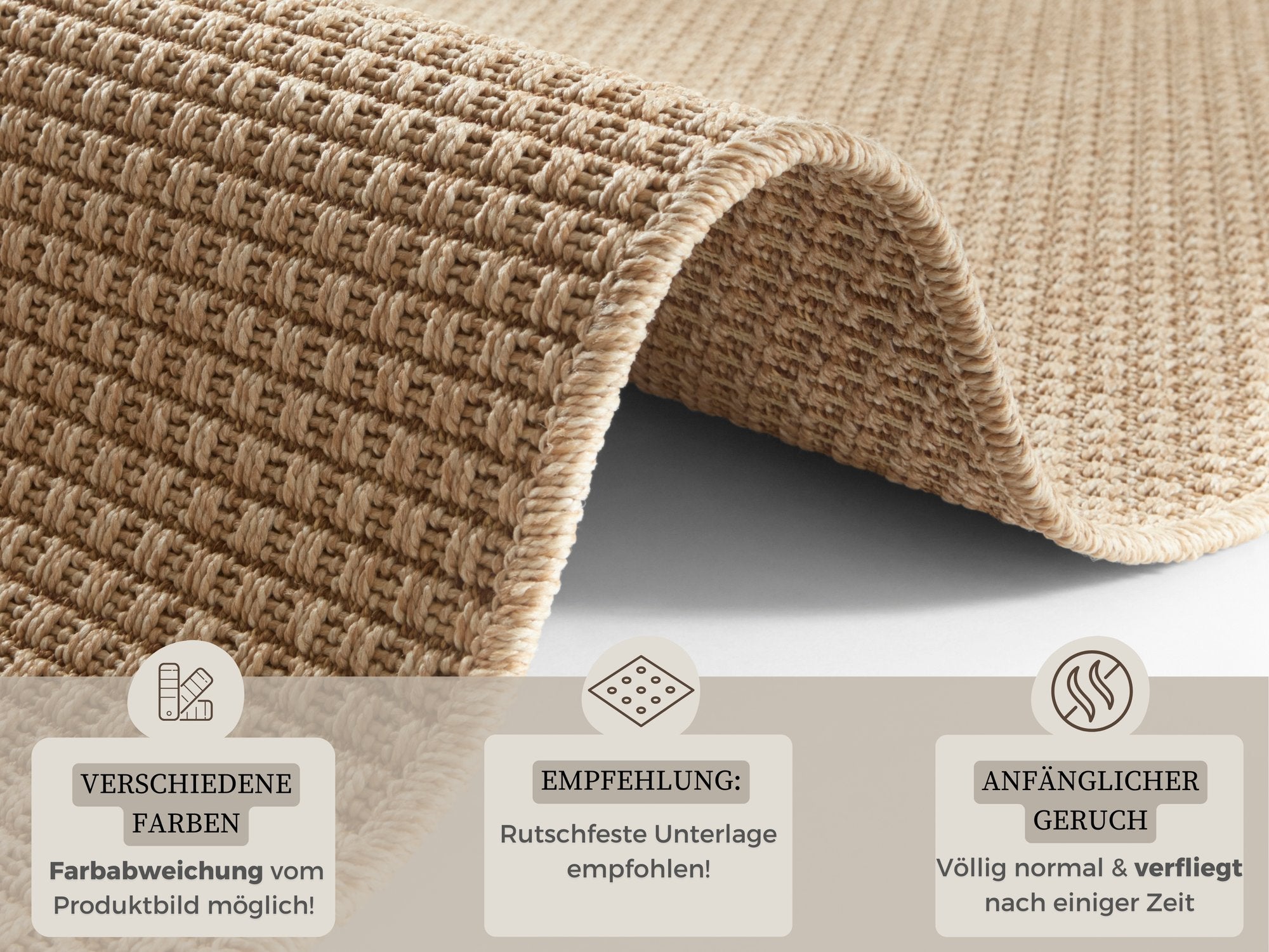 Hanse Home  Flatwoven Runner for In & Outdoor Nature 600 in Sisal-Look - 80x350 cm