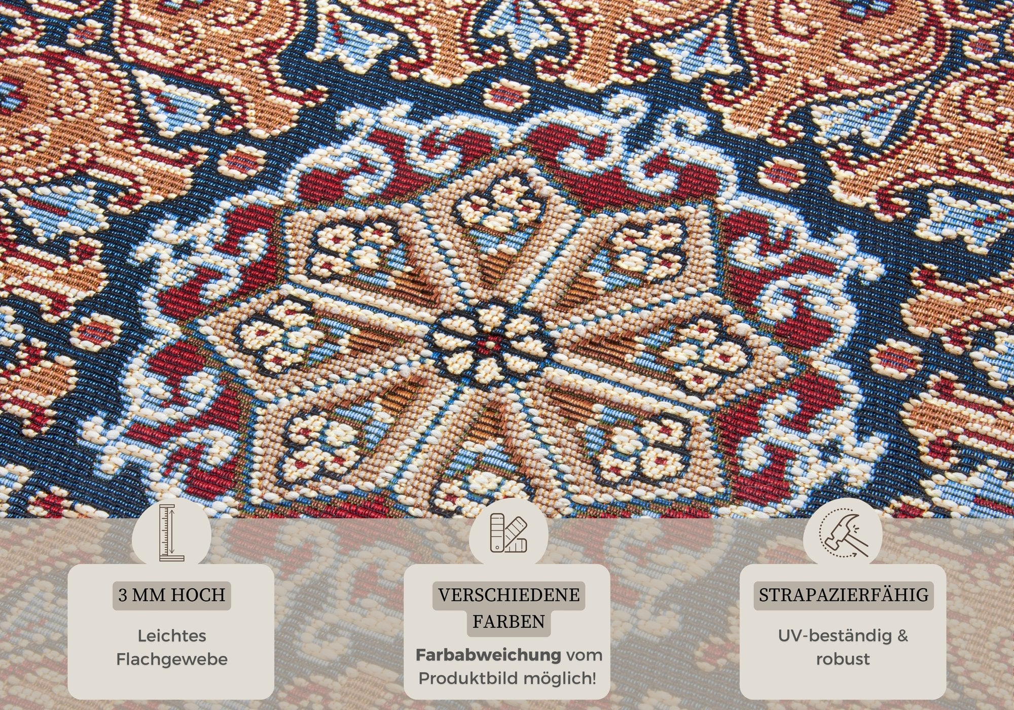 Hanse Home  In- & Outdoor Carpet Kadi Creame Red - 80x165 cm