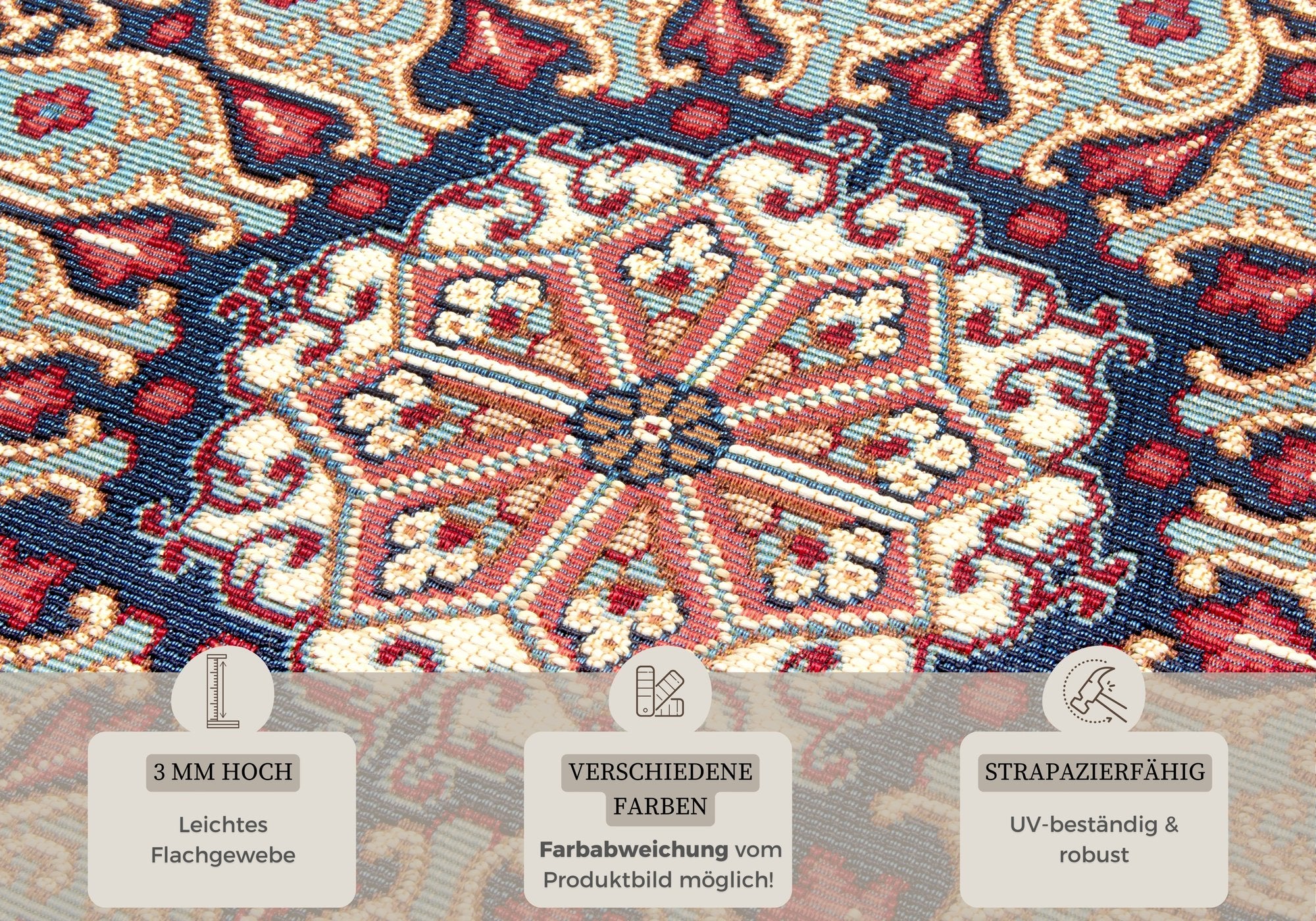 Hanse Home  In- & Outdoor Carpet Kadi Red Blue - 80x165 cm