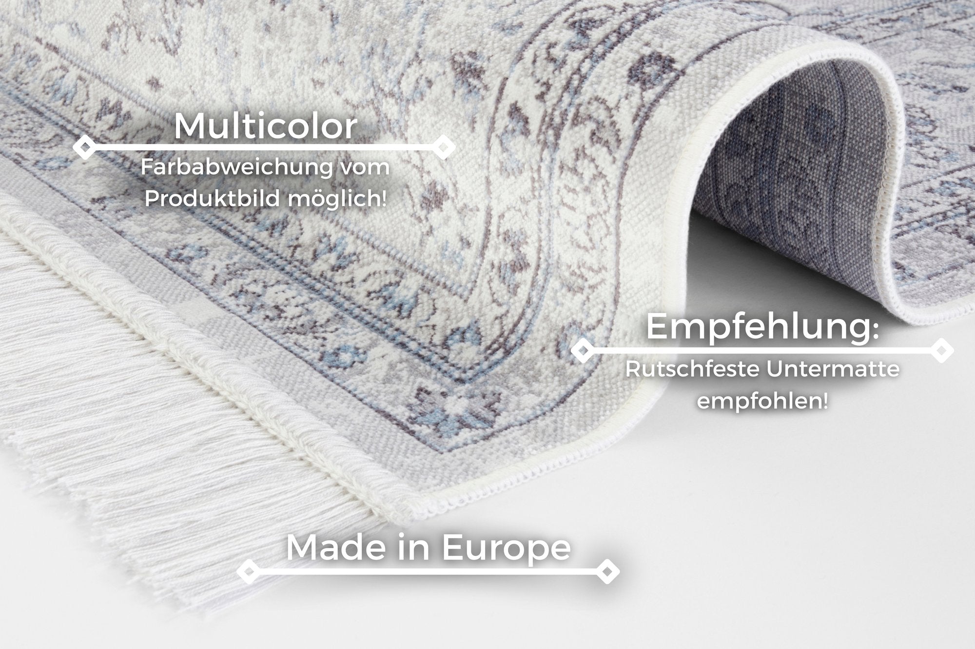 Hanse Home  Oriental Velvet Carpet with Fringes Oriental Vintage Medaillon - 160x230 cm