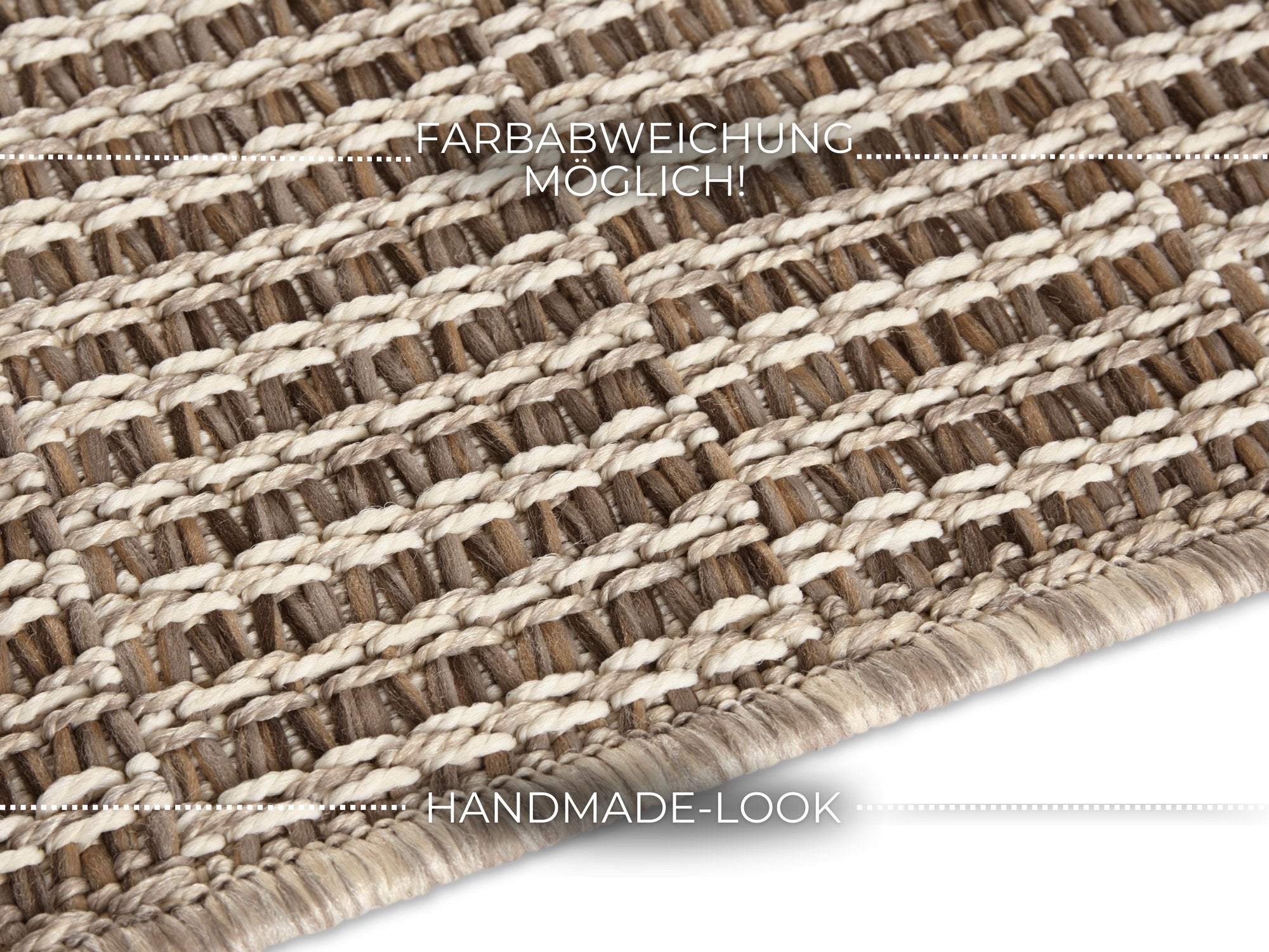 Hanse Home  Flatweave In- & Outdoor carpet Dreux natural-brown in Handmade-Look - 80x150 cm