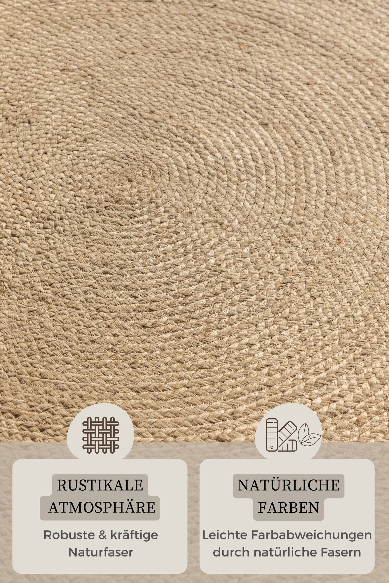 Hanse Home  Jute Braided Jute Rug Round Rangpur Natural Ivory - 200 cm