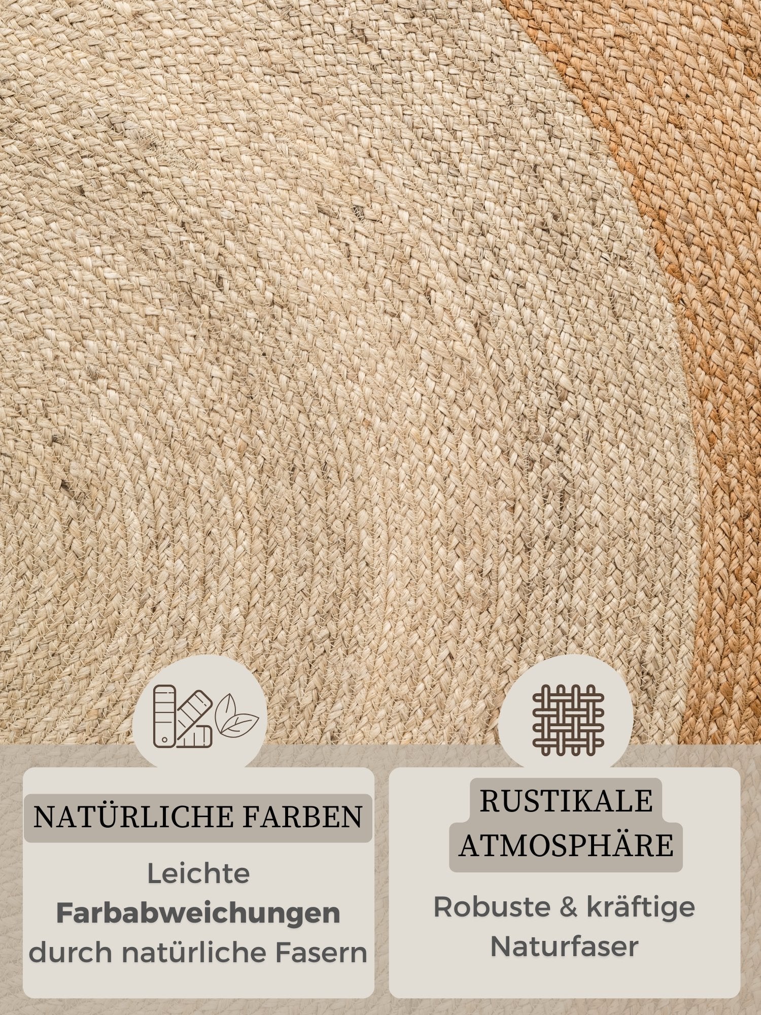 Hanse Home  Jutta Jute Rug Round Jutta Natural Ivory Gold - 160 cm