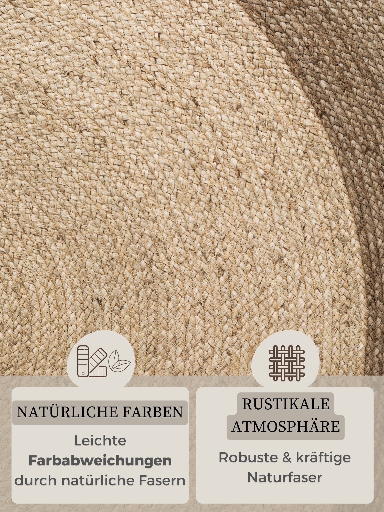 Hanse Home  Jutta Jute Rug Round Jutta Natural Ivory Greige - 120 cm