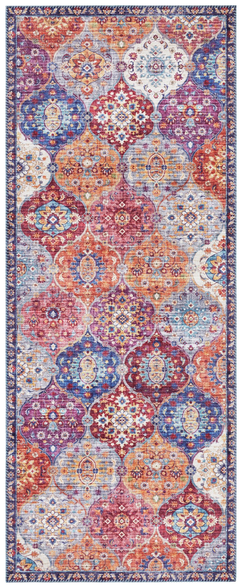 Hanse Home  Carpet Kashmir Ghom in Oriental-Optic Multicolor - 80x200 cm