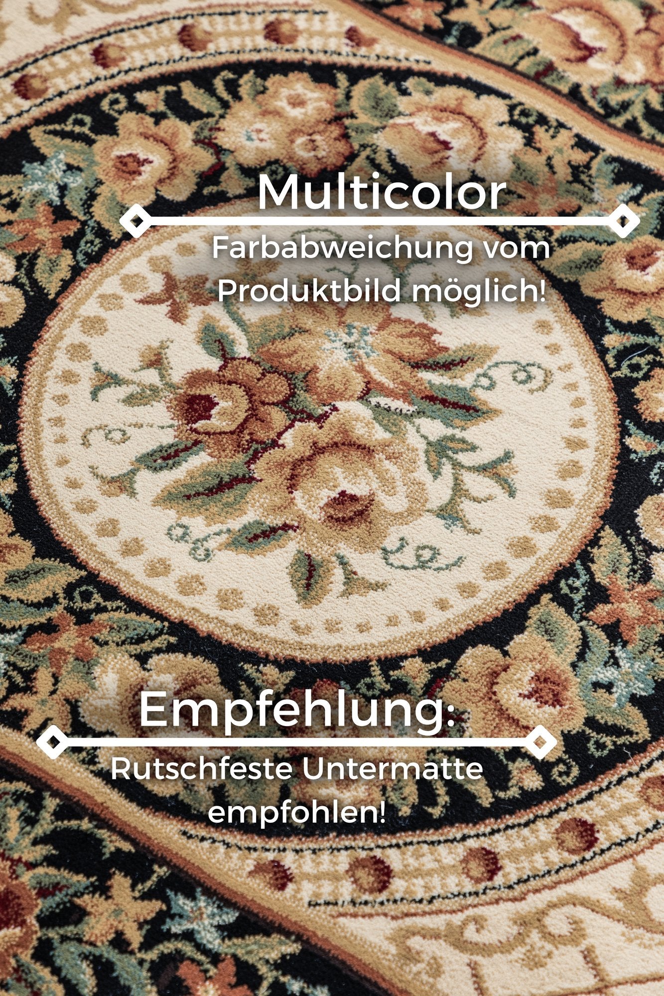 Hanse Home  Nouristan Herat Orient Teppich Adraskan Black Cream - 120x170 cm