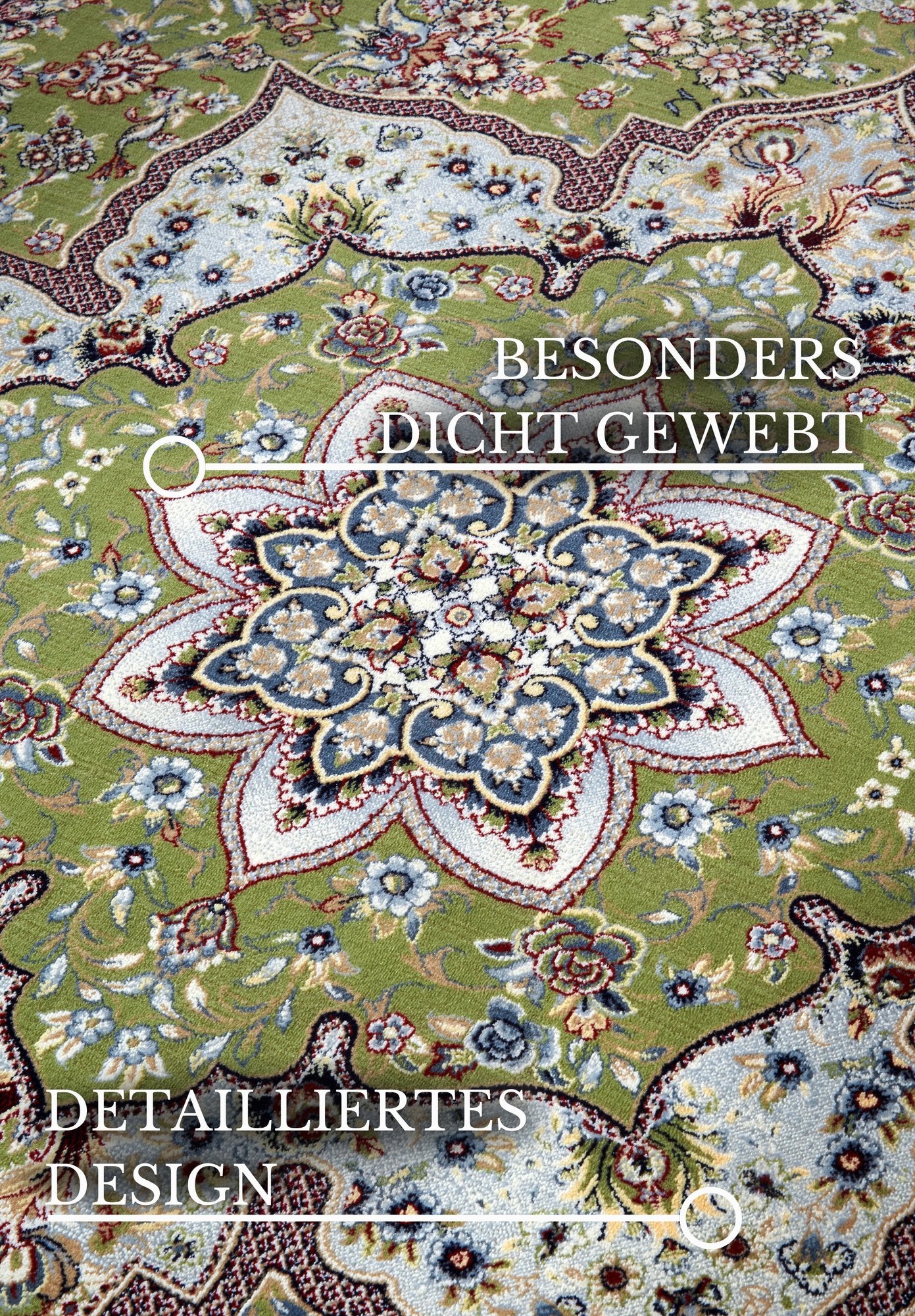 Hanse Home  Villeroy & Boch 1870 Short Pile Rug Etienne Green Cream - 128x190 cm
