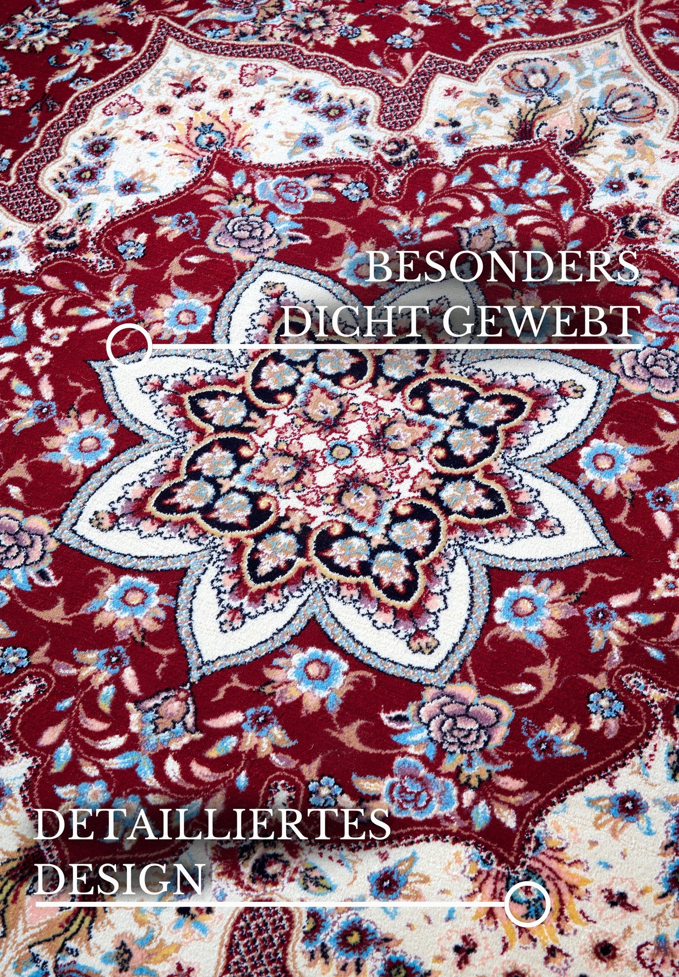 Hanse Home  Villeroy & Boch 1870 Short Pile Rug Etienne Red Cream - 190x285 cm