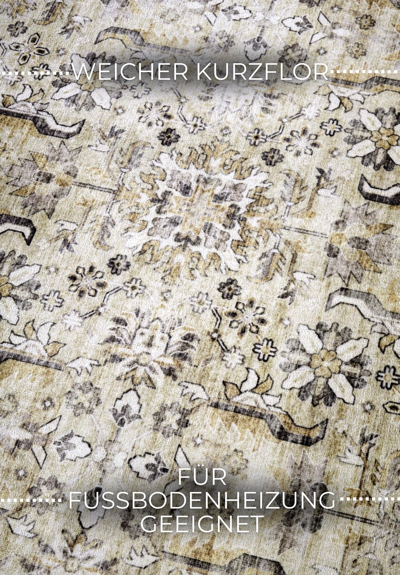 Hanse Home  ELLE Decoration Imagination Shortpile Rug Saveh Cream Gold - 120x160 cm