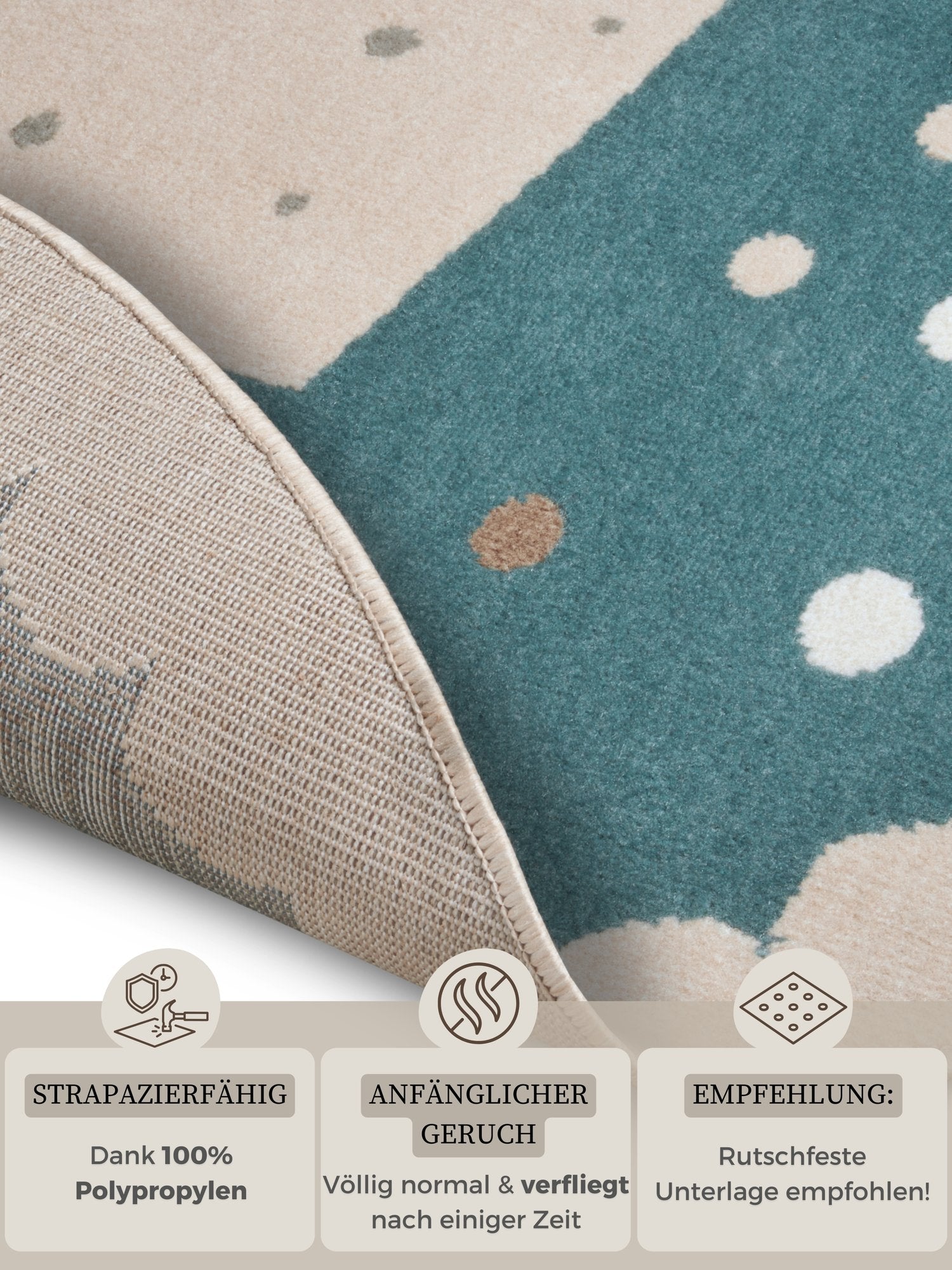 Hanse Home  Adventures children's carpet Round Crown Blue Cream - 140 cm