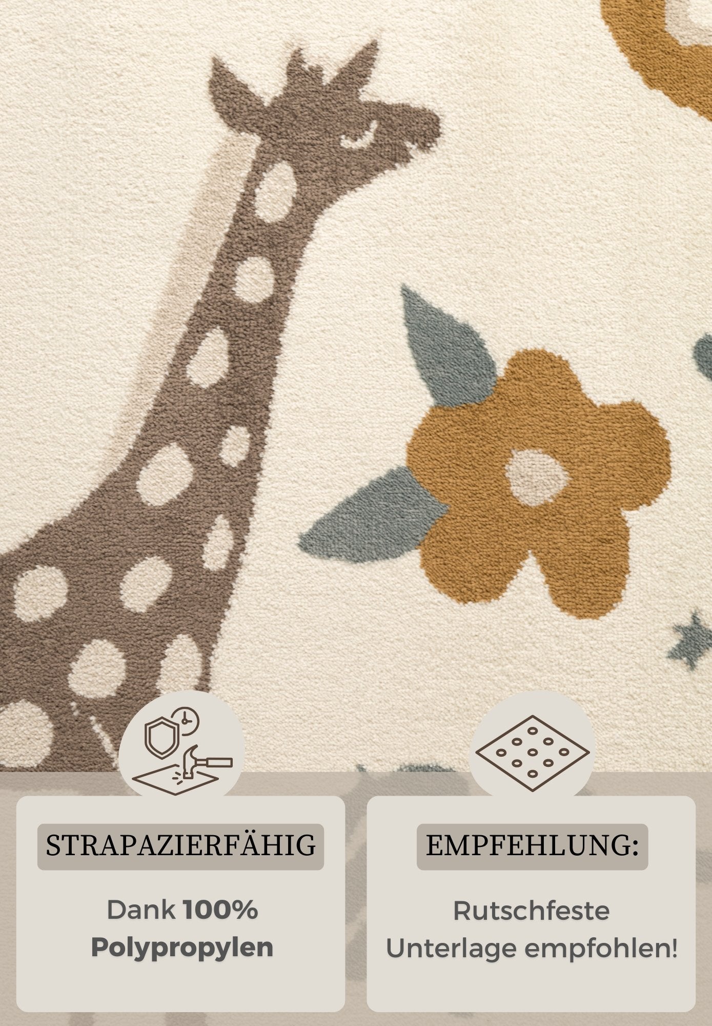 Hanse Home  Adventures Kids Rug Animal Safari Cream Multicolor - 120x170 cm