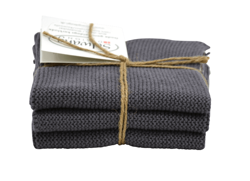 Solwang Design  vaatdoekjes - set van 3 - donkergrijs