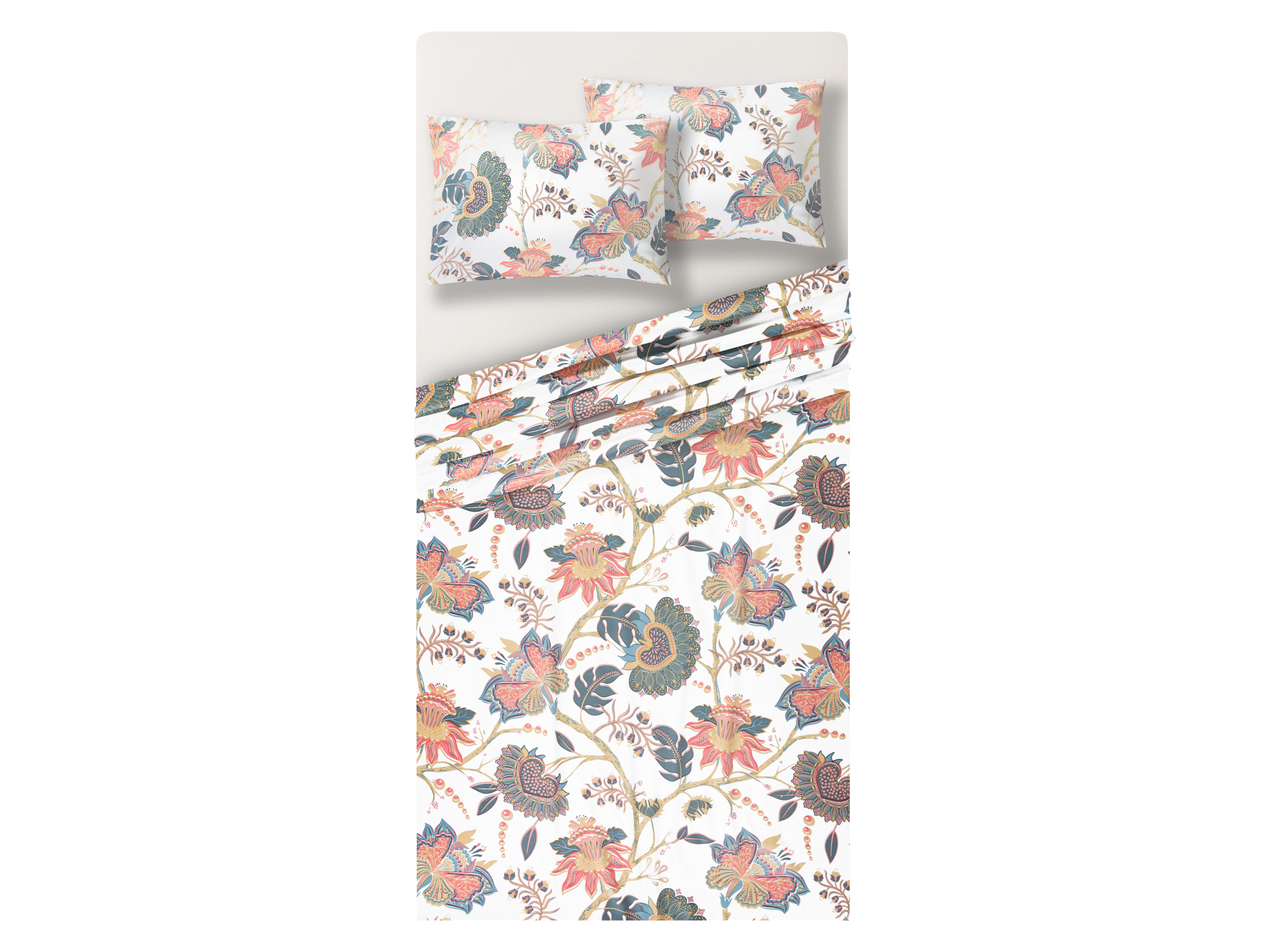 Livarno home Satijnen dekbedovertrekset 240 x 220 cm (Lichtroze/bloemen)