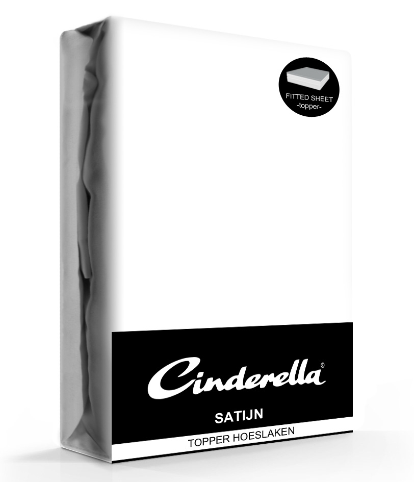 Cinderella Topper Hoeslaken Satijn White-180 x 220 cm