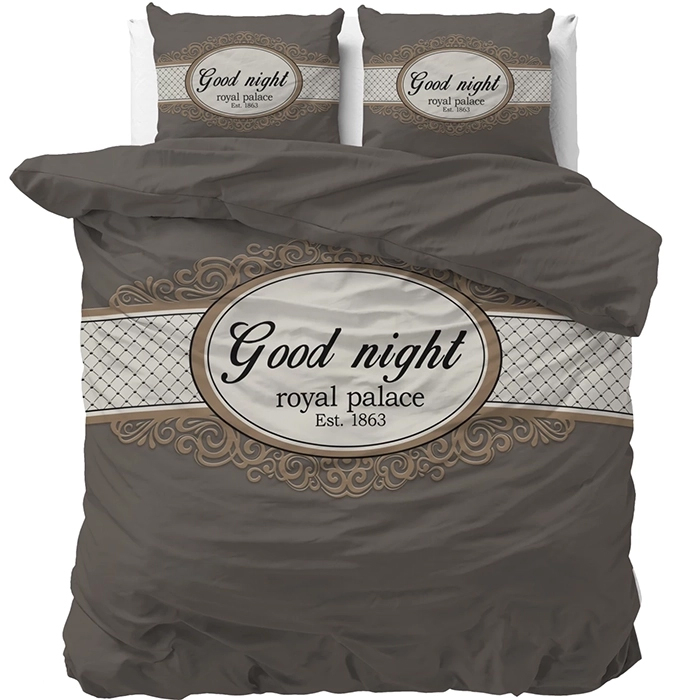 Sleeptime Royal Palace Dekbedovertrek Taupe-1-persoons (140 x 200/220 cm)