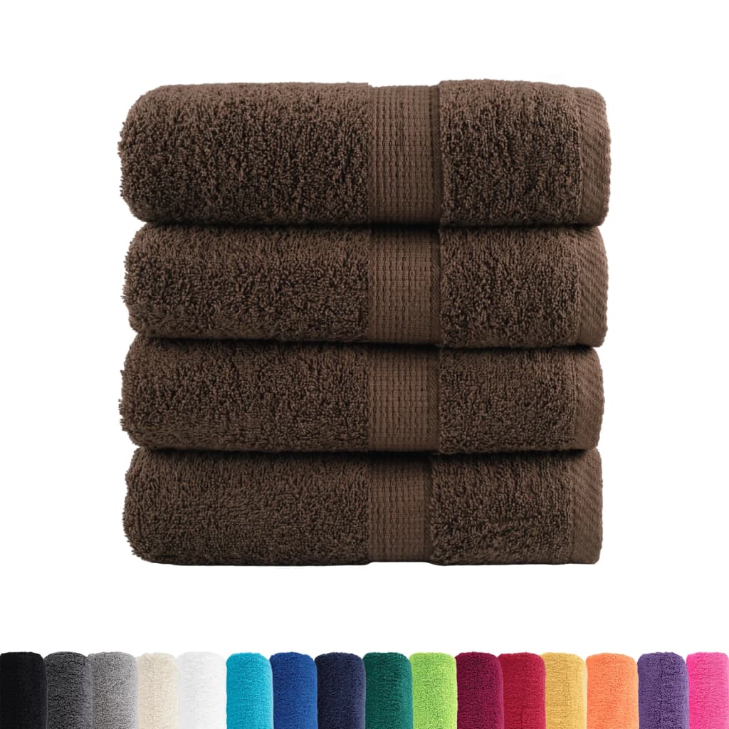 vidaXL Gastendoekjes SOLUND 4 st 600 g/m² 30x50 cm bruin
