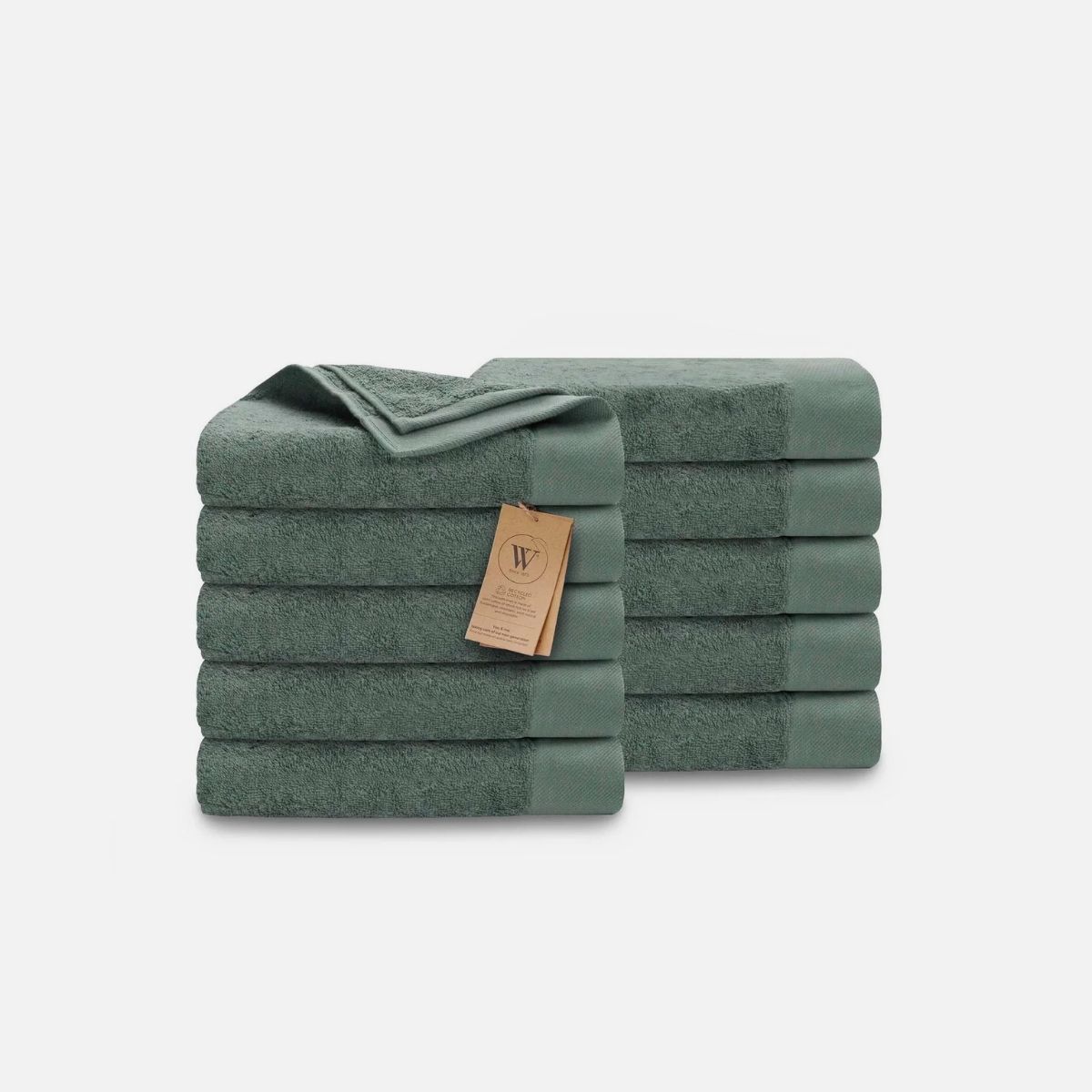Walra Remade Cotton Handdoeken 50 x 100 cm - 550 gr/m² - Donker Groen - 10 stuks