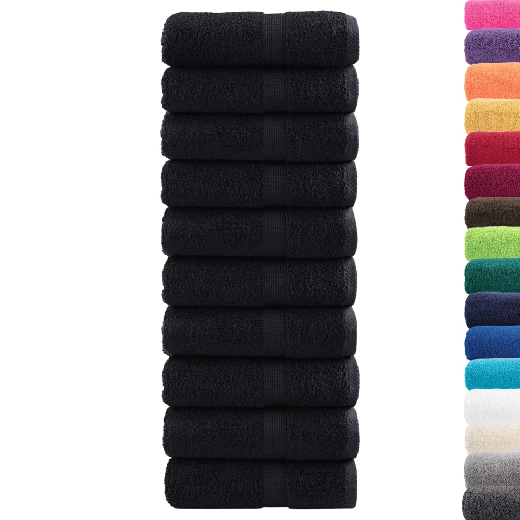 vidaXL Gastendoekjes SOLUND 10 st 600 g/m² 30x50 cm zwart
