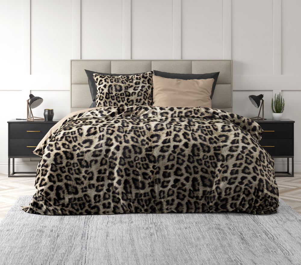 RoyalTextile - Velvet Tiger Dekbedovertrek - Bruin - 240 x 220