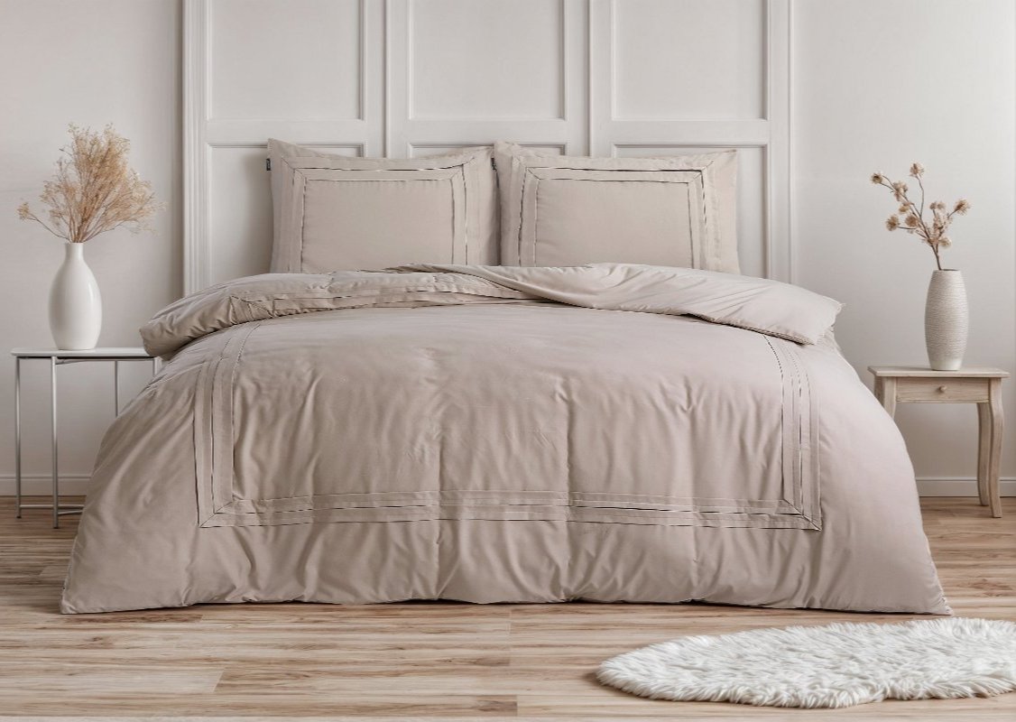 RoyalTextile - Tailored Dekbedovertrek Micropercal - Taupe - 140 x 220
