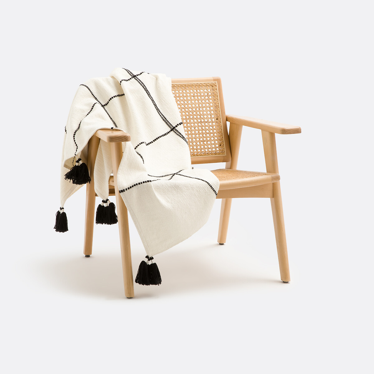 LA REDOUTE INTERIEURS Plaid afgewerkt met pompons, Makeba