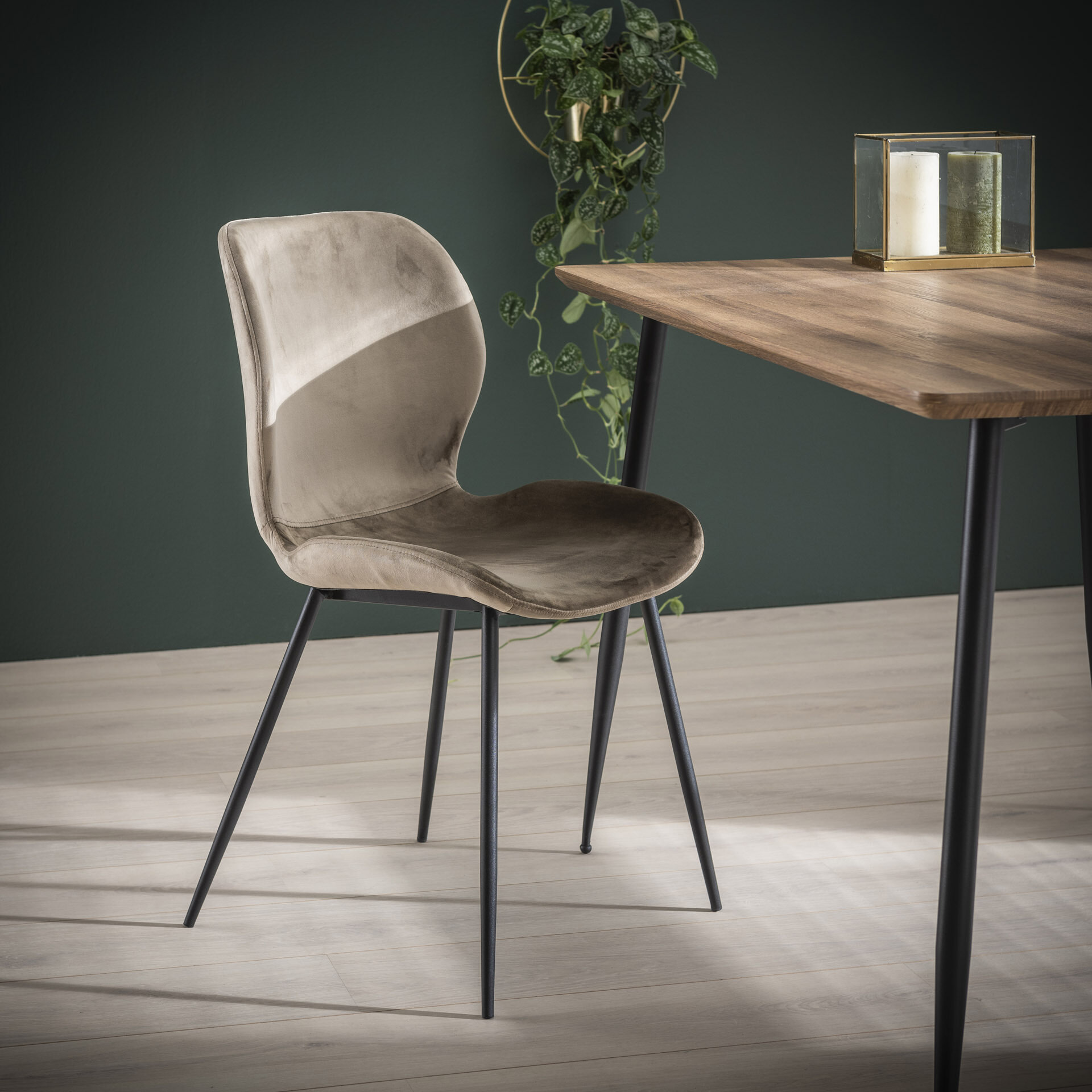 LifestyleFurn Eetkamerstoel Gael Velvet - Champagne