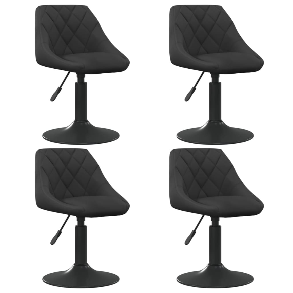 VidaXL Eetkamerstoelen draaibaar 4 st fluweel zwart