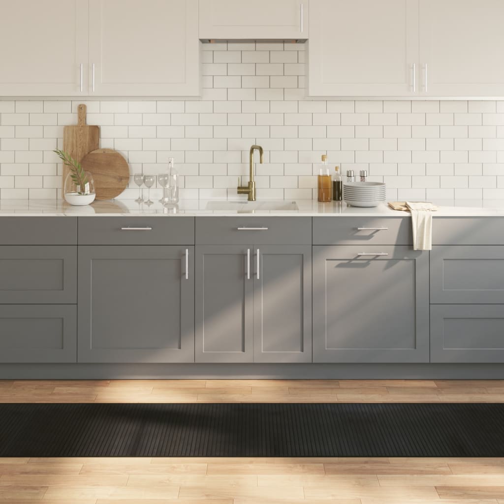 VidaXL Vloerkleed rechthoekig 60x300 cm bamboe zwart
