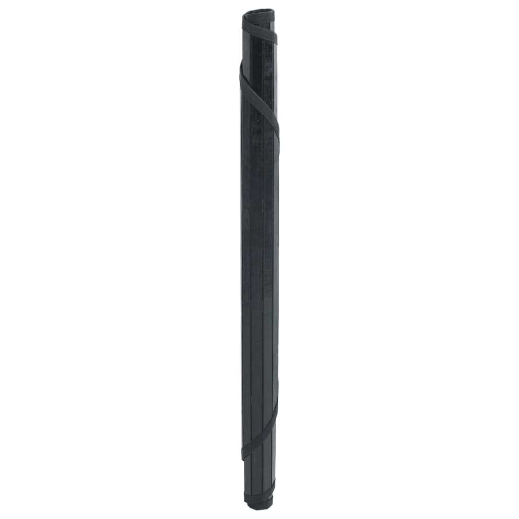 vidaXL Vloerkleed rond 60 cm bamboe zwart