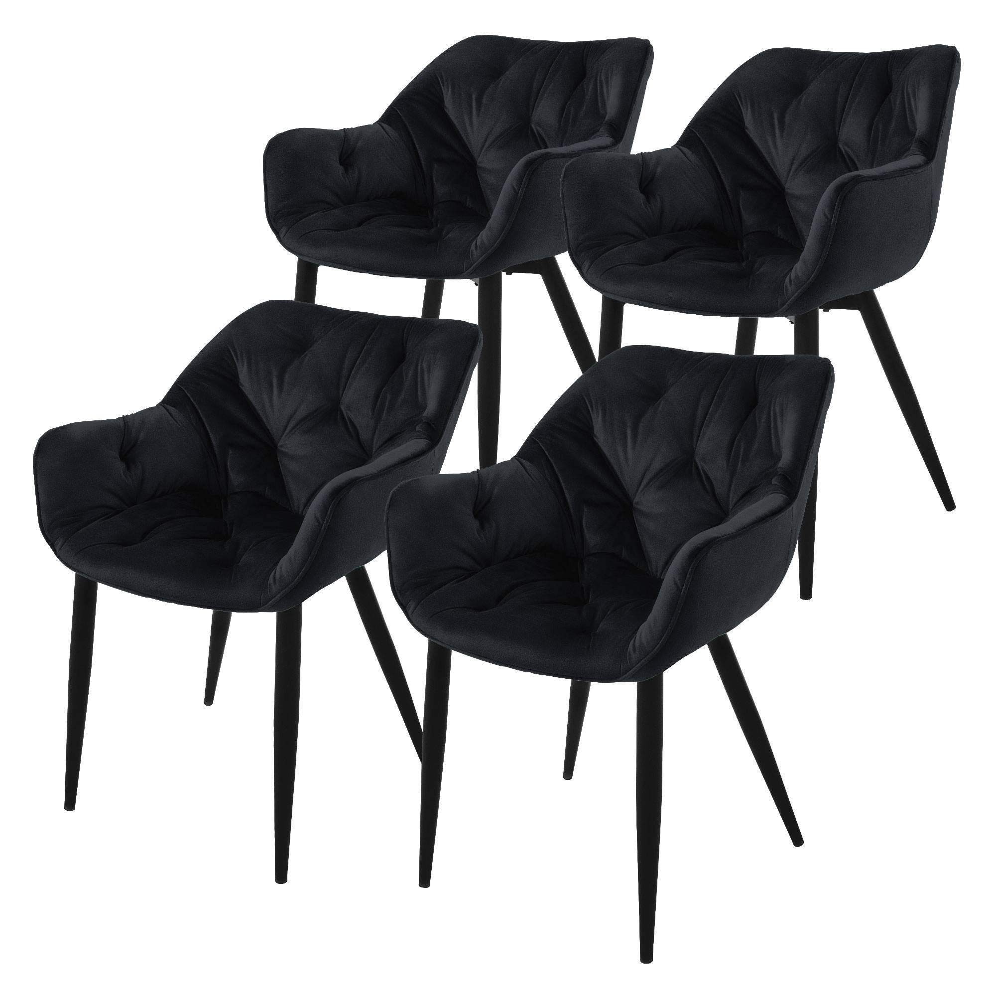 ML-Design Eetkamerstoel Veles velvet set van 4 | 