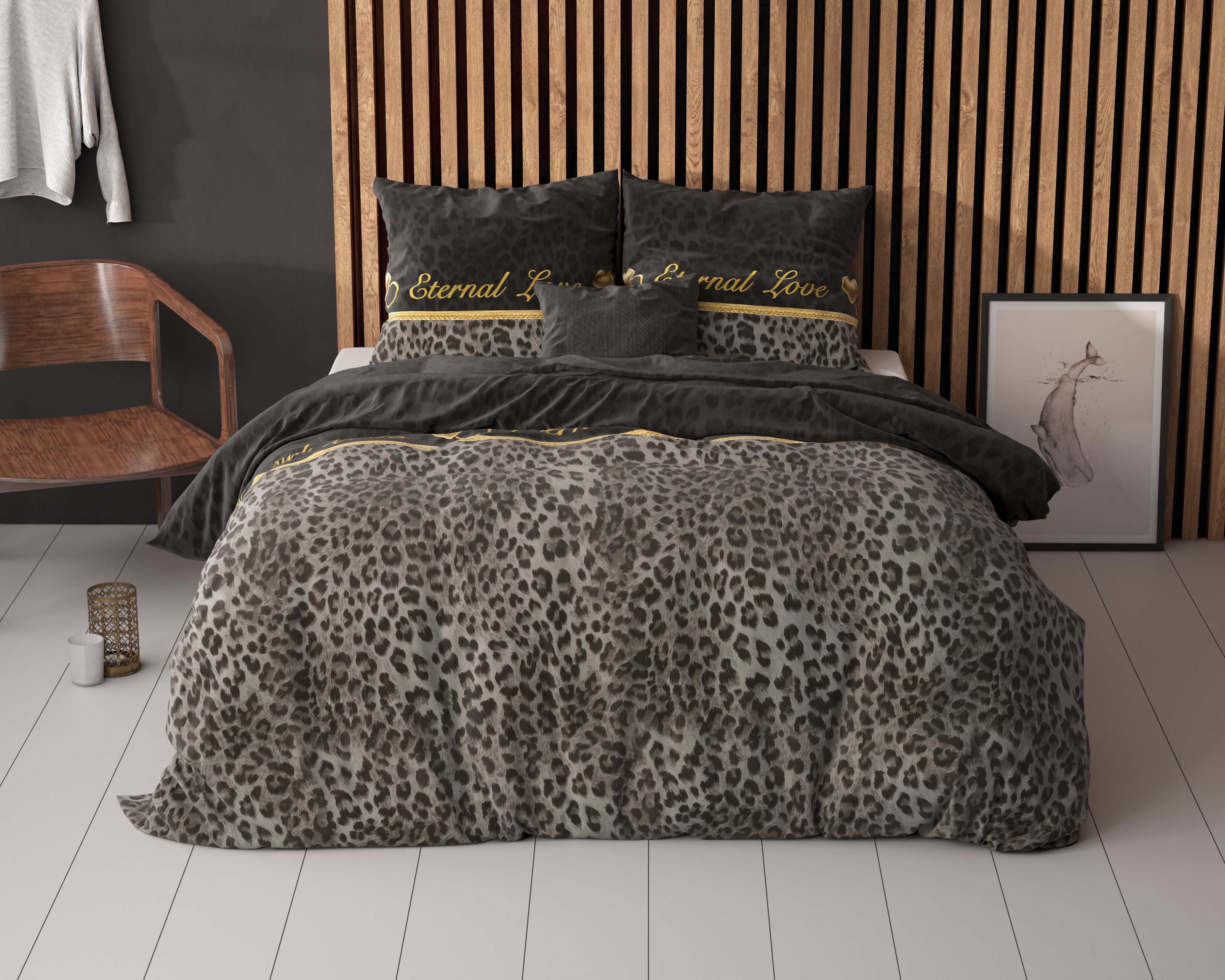 RoyalTextile - Eternal Love Dekbedovertrek Katoen - Zwart - 140 x 220