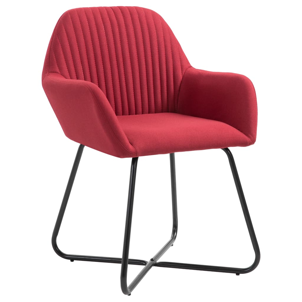 vidaXL Eetkamerstoelen 4 st stof wijnrood