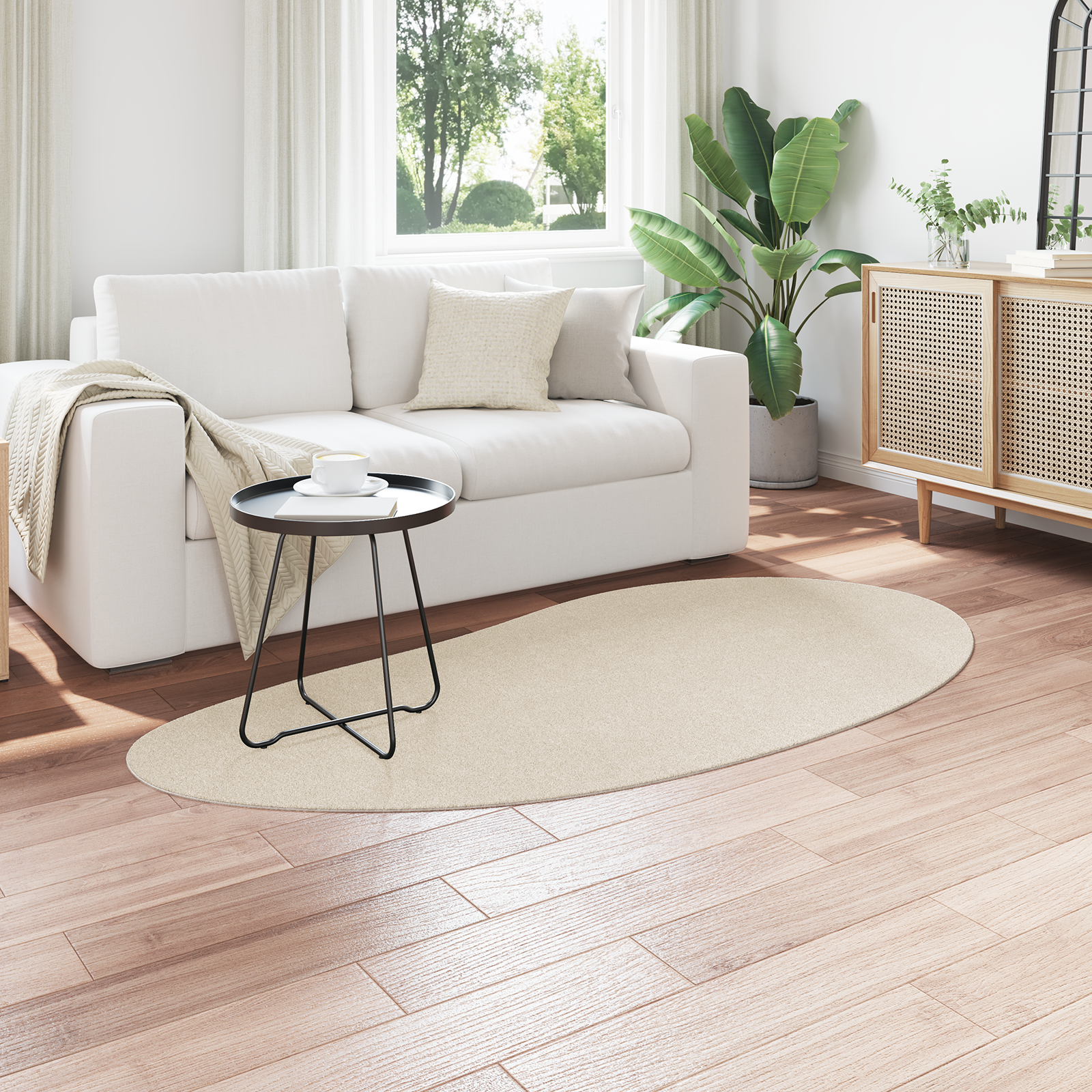 vidaXL Vloerkleed anti-slip100x200 cm polyester beige