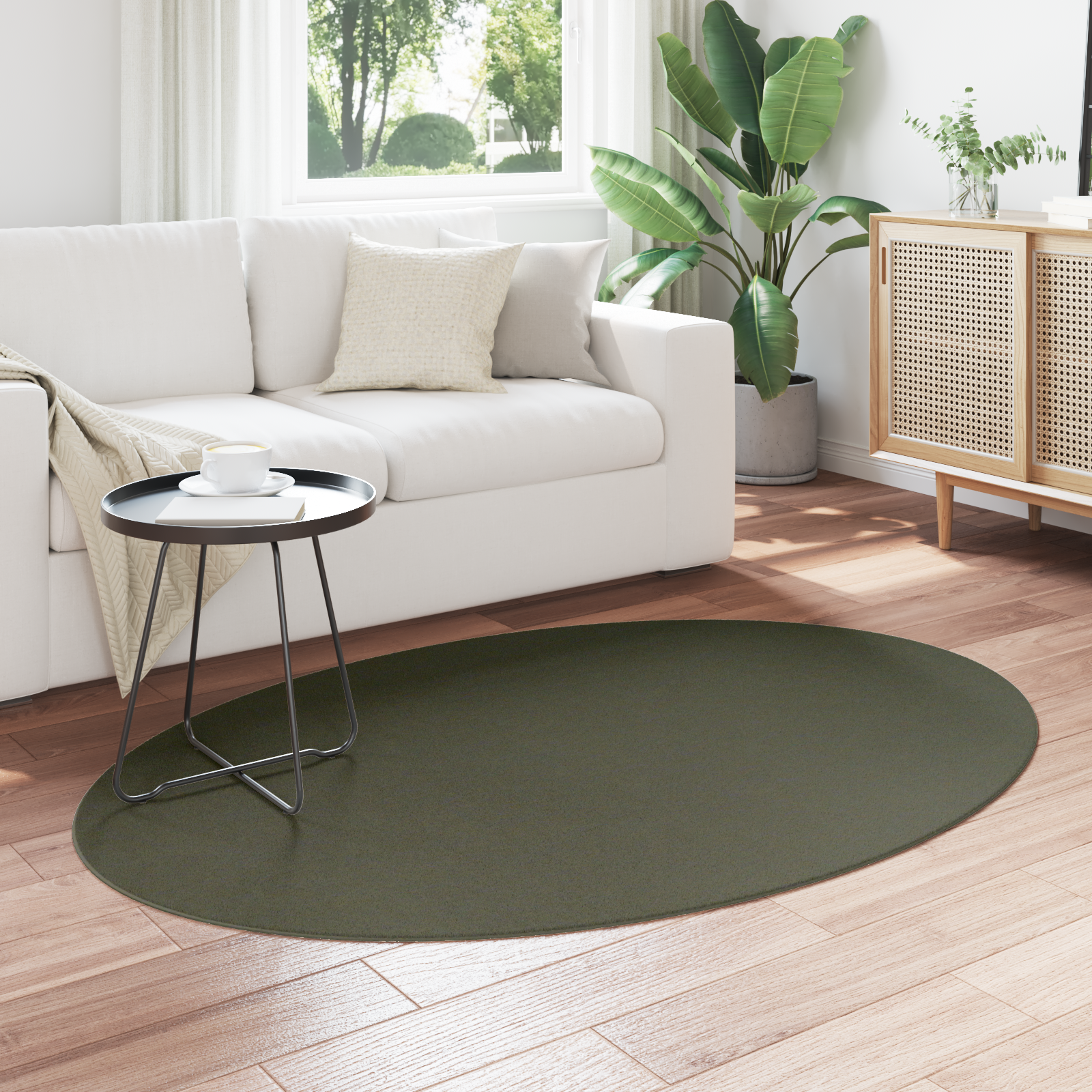 vidaXL Tapijt 'HUARTE'Bosgroen 120x170 cm Ovaal
